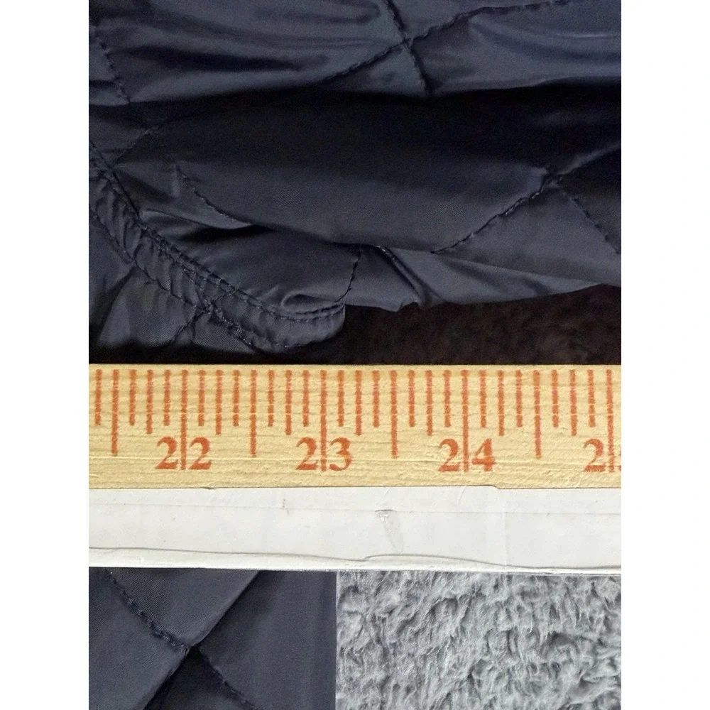VTG 90s Polo Ralph Lauren Large Quilted Barn Jacket Navy Corduroy Collar READ